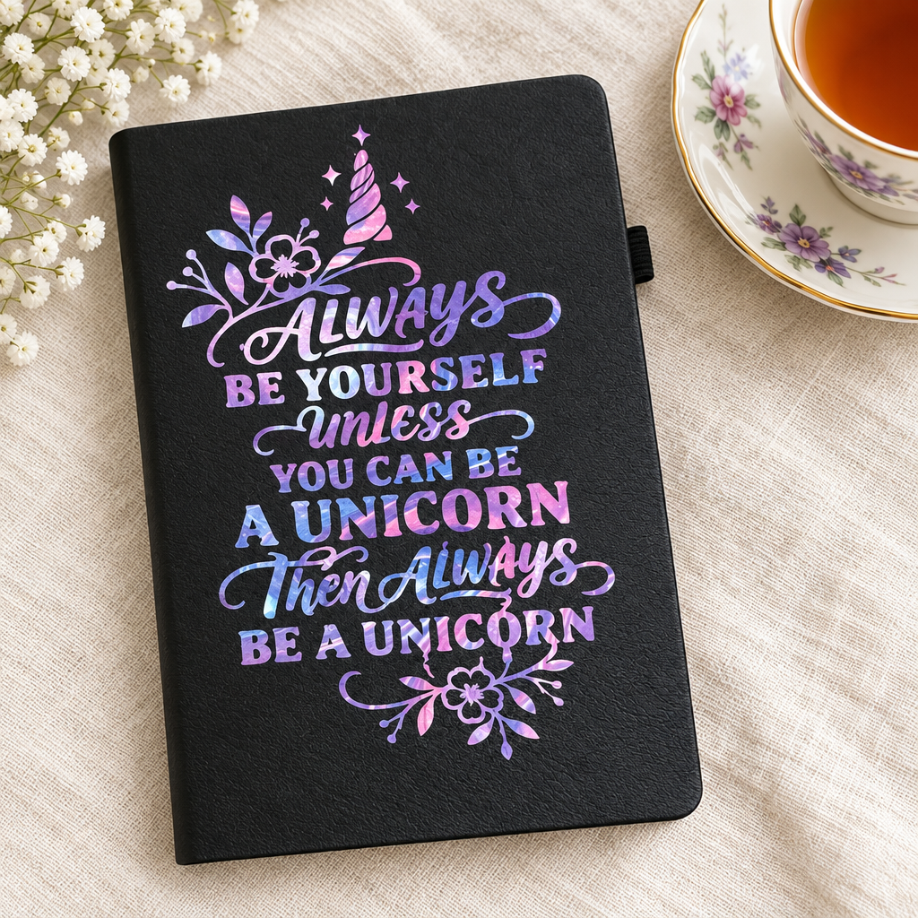 Unicorn journal on linen