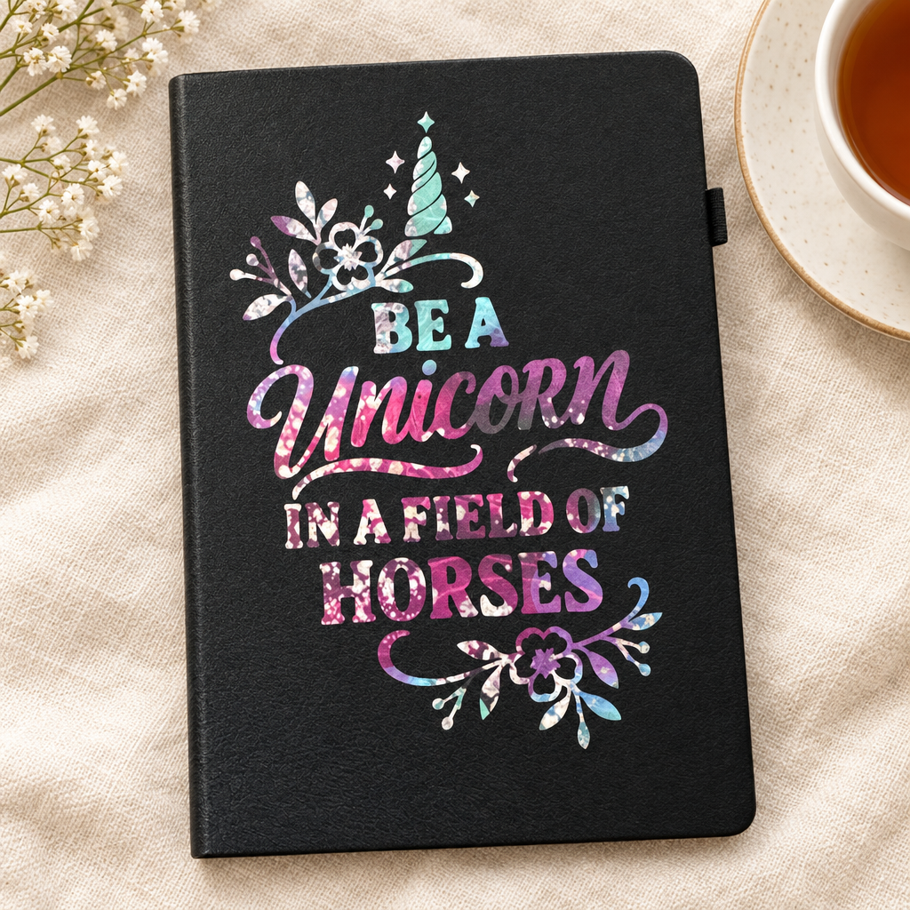 Unicorn journal on linen