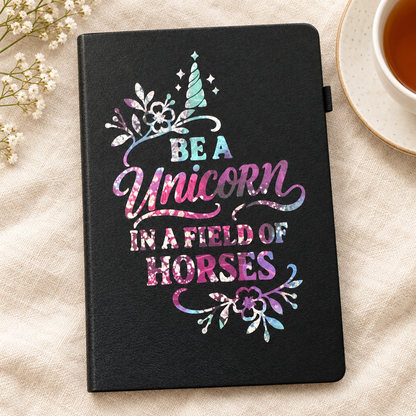 Unicorn journal on linen
