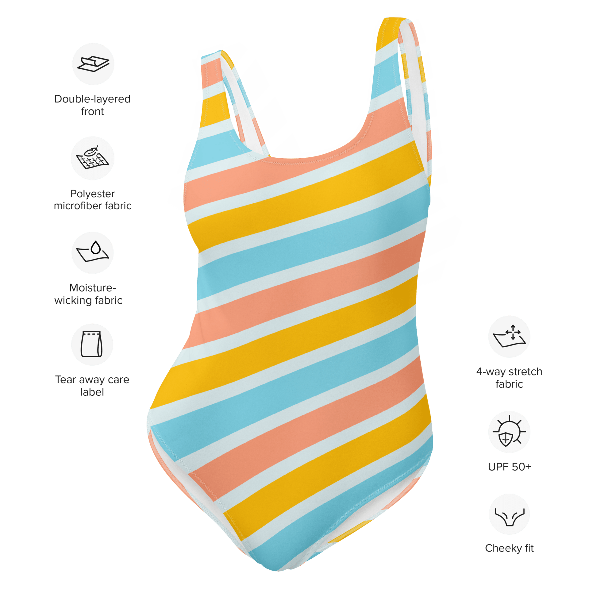 Vibrant colorful One-Piece Swimsuit - The Bargains BasementVibrant colorful One-Piece Swimsuit