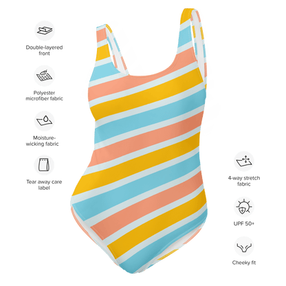 Vibrant colorful One-Piece Swimsuit - The Bargains BasementVibrant colorful One-Piece Swimsuit