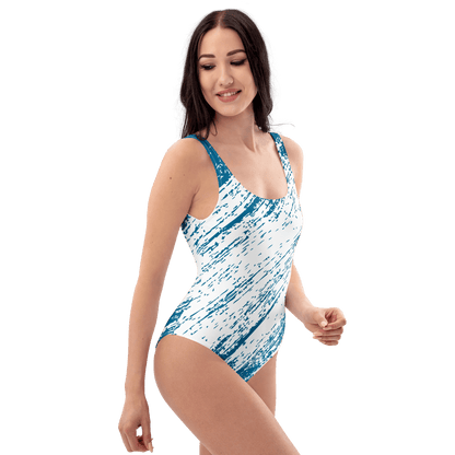 Vibriant blue & white One-Piece Swimsuit - The Bargains BasementVibriant blue & white One-Piece Swimsuit