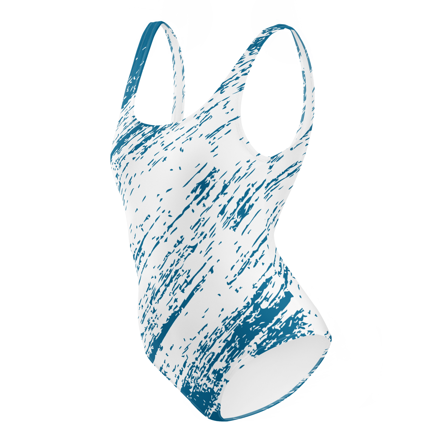 Vibriant blue & white One-Piece Swimsuit - The Bargains BasementVibriant blue & white One-Piece Swimsuit