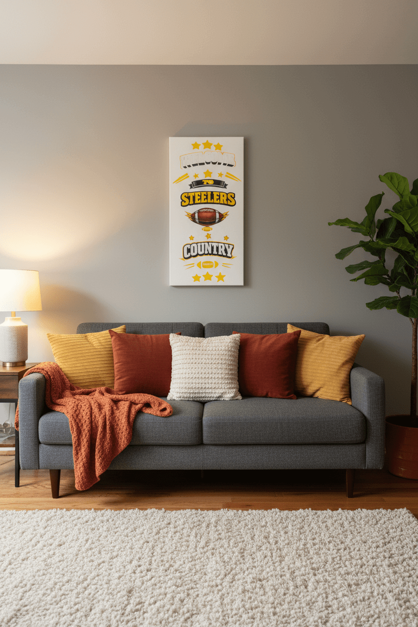 Welcome to Steelers Country Sign 12x24 – Handmade Canvas Wall Art - The Bargains BasementWelcome to Steelers Country Sign 12x24 – Handmade Canvas Wall Art