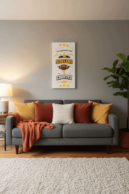 Welcome to Steelers Country Sign 12x24 – Handmade Canvas Wall Art - The Bargains BasementWelcome to Steelers Country Sign 12x24 – Handmade Canvas Wall Art
