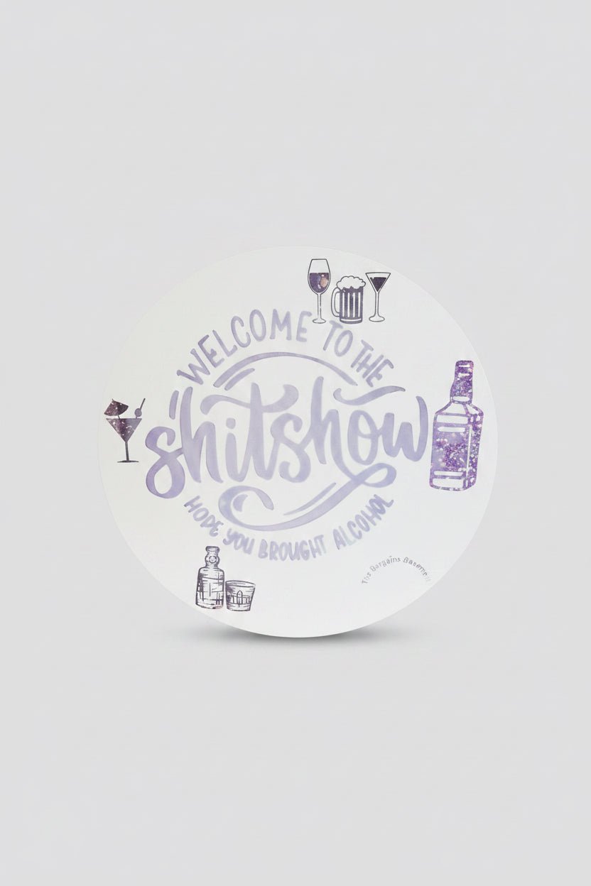Welcome to the Shitshow – Handmade 16" Round Canvas Sign - The Bargains BasementWelcome to the Shitshow – Handmade 16" Round Canvas Sign