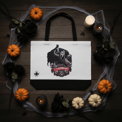 Welcome to Woodsboro Ghostface Canvas Tote Bag | Handmade | Scream Horror Gift - The Bargains BasementWelcome to Woodsboro Ghostface Canvas Tote Bag | Handmade | Scream Horror Gift
