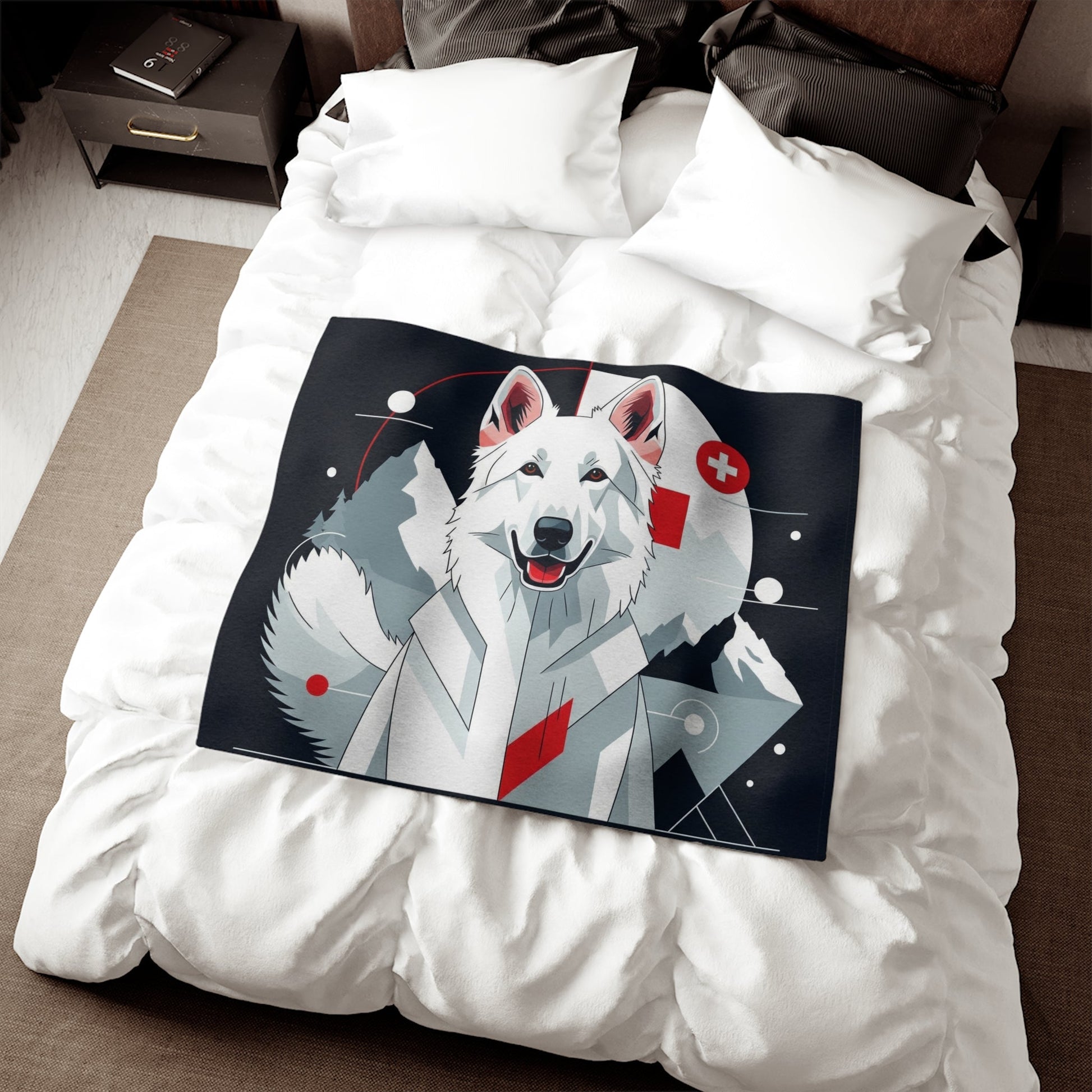 White Swiss Shepherd Dog Sweatshirt Blanket - The Bargains BasementWhite Swiss Shepherd Dog Sweatshirt Blanket