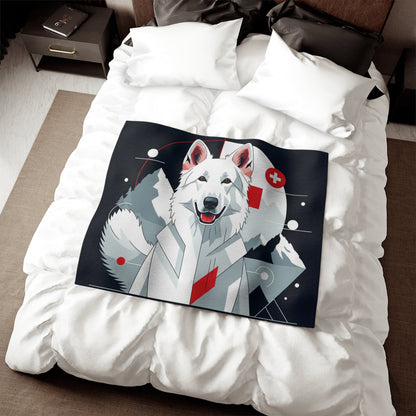 White Swiss Shepherd Dog Sweatshirt Blanket - The Bargains BasementWhite Swiss Shepherd Dog Sweatshirt Blanket