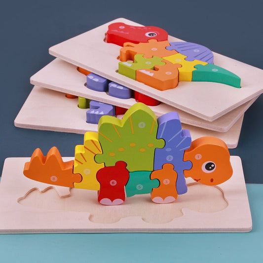 Wooden 3D Dinosaur Puzzle – Montessori Educational Toy for Kids - The Bargains BasementWooden 3D Dinosaur Puzzle – Montessori Educational Toy for Kids
