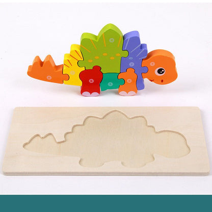 Wooden 3D Dinosaur Puzzle – Montessori Educational Toy for Kids - The Bargains BasementWooden 3D Dinosaur Puzzle – Montessori Educational Toy for Kids