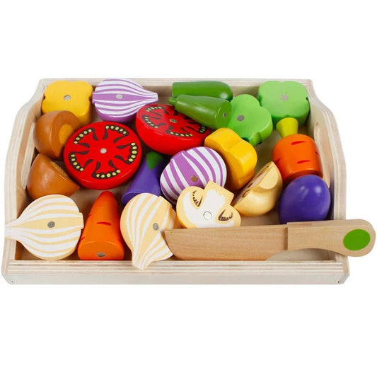 Wooden Fruit and Vegetable Pretend Play Set - The Bargains BasementWooden Fruit and Vegetable Pretend Play Set