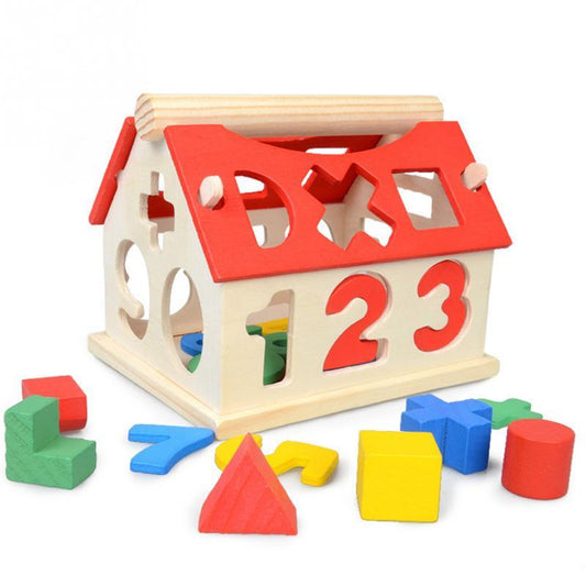 Wooden House – Early Learning Math and Shape Matching Toy - The Bargains BasementWooden House – Early Learning Math and Shape Matching Toy