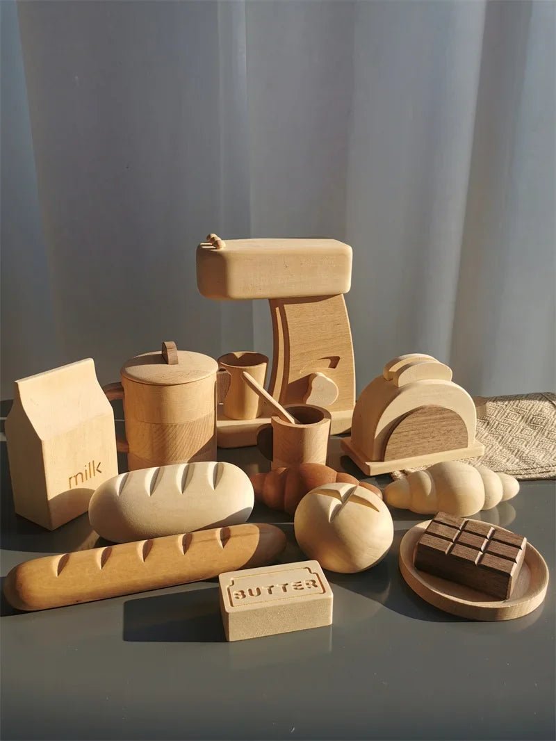 Wooden Pretend Play Kitchen Set – Coffee Machine & Tea Party Toys - The Bargains BasementWooden Pretend Play Kitchen Set – Coffee Machine & Tea Party Toys