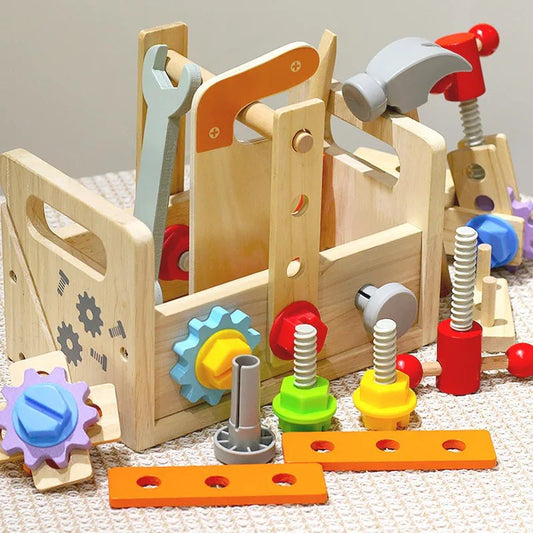 Wooden Toolbox Pretend Play Set for Kids - The Bargains BasementWooden Toolbox Pretend Play Set for Kids