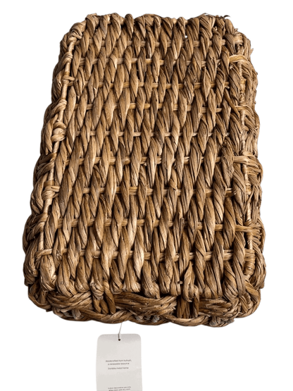Woven Bulrush Bin ( 16 1/2“ X 11 “) Durable Metal Frame - Brightroom - The Bargains BasementWoven Bulrush Bin ( 16 1/2“ X 11 “) Durable Metal Frame - Brightroom