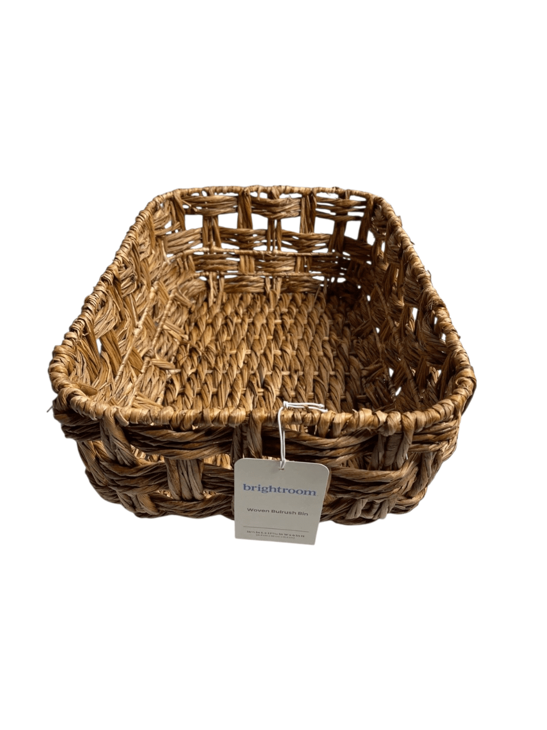 Woven Bulrush Bin ( 16 1/2“ X 11 “) Durable Metal Frame - Brightroom - The Bargains BasementWoven Bulrush Bin ( 16 1/2“ X 11 “) Durable Metal Frame - Brightroom