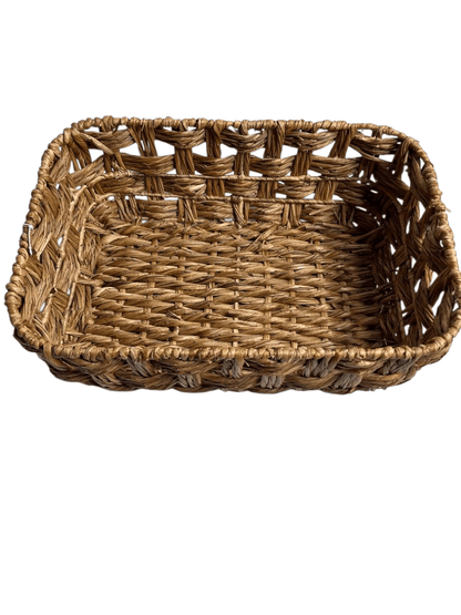 Woven Bulrush Bin ( 16 1/2“ X 11 “) Durable Metal Frame - Brightroom - The Bargains BasementWoven Bulrush Bin ( 16 1/2“ X 11 “) Durable Metal Frame - Brightroom