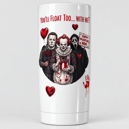 You’ll Float Too 20oz Tumbler – Handmade Horror Icons & Red Hearts - The Bargains BasementYou’ll Float Too 20oz Tumbler – Handmade Horror Icons & Red Hearts