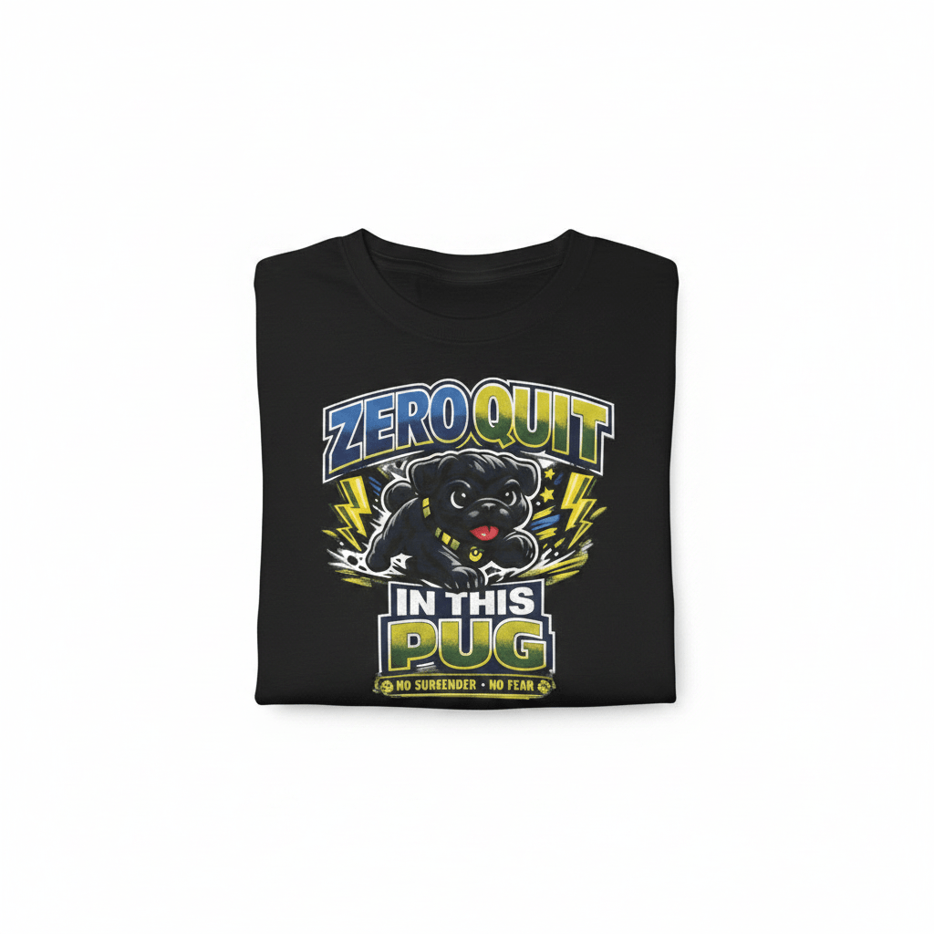 Zero Quit In This Pug T-Shirt - The Bargains BasementZero Quit In This Pug T-Shirt