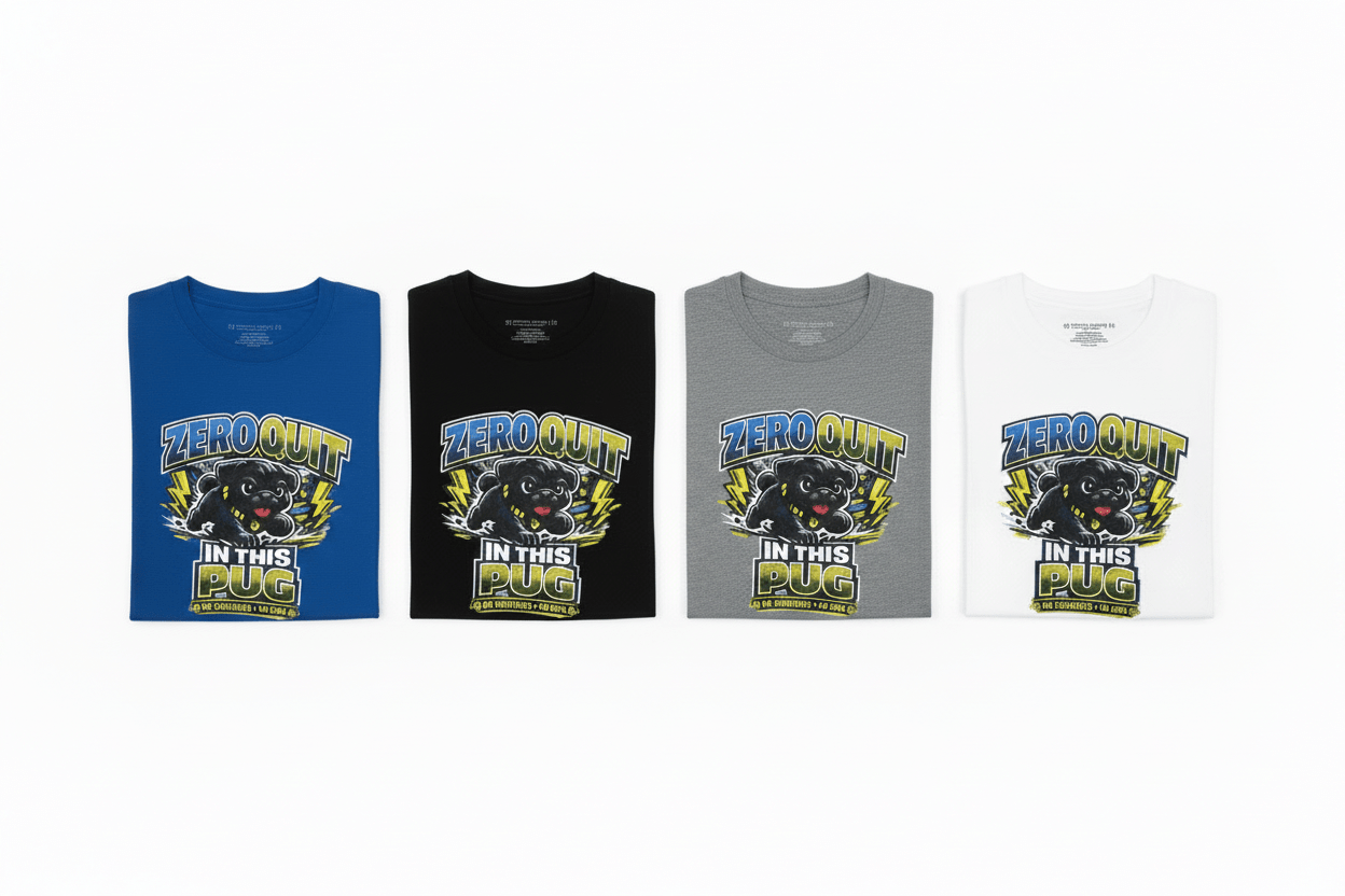 Zero Quit In This Pug T-Shirt - The Bargains BasementZero Quit In This Pug T-Shirt