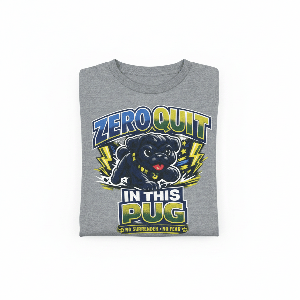 Zero Quit In This Pug T-Shirt - The Bargains BasementZero Quit In This Pug T-Shirt